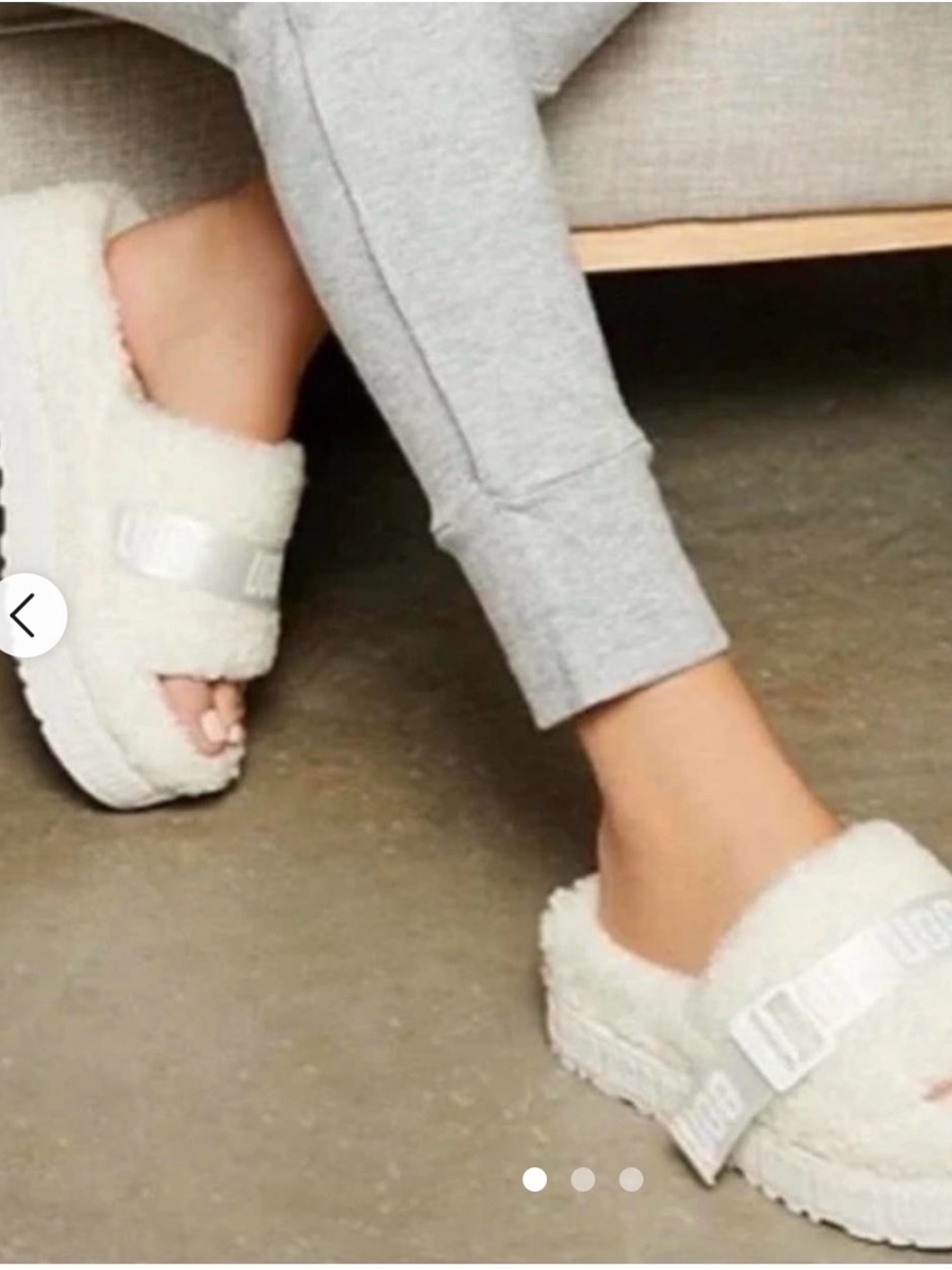 UGG Ivory Faux-Shearling Slide Clogs